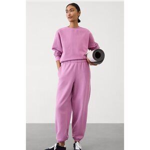 Athleta PM Medium Forever Fleece High Rise Jogger Lotus Pink Petite Medium